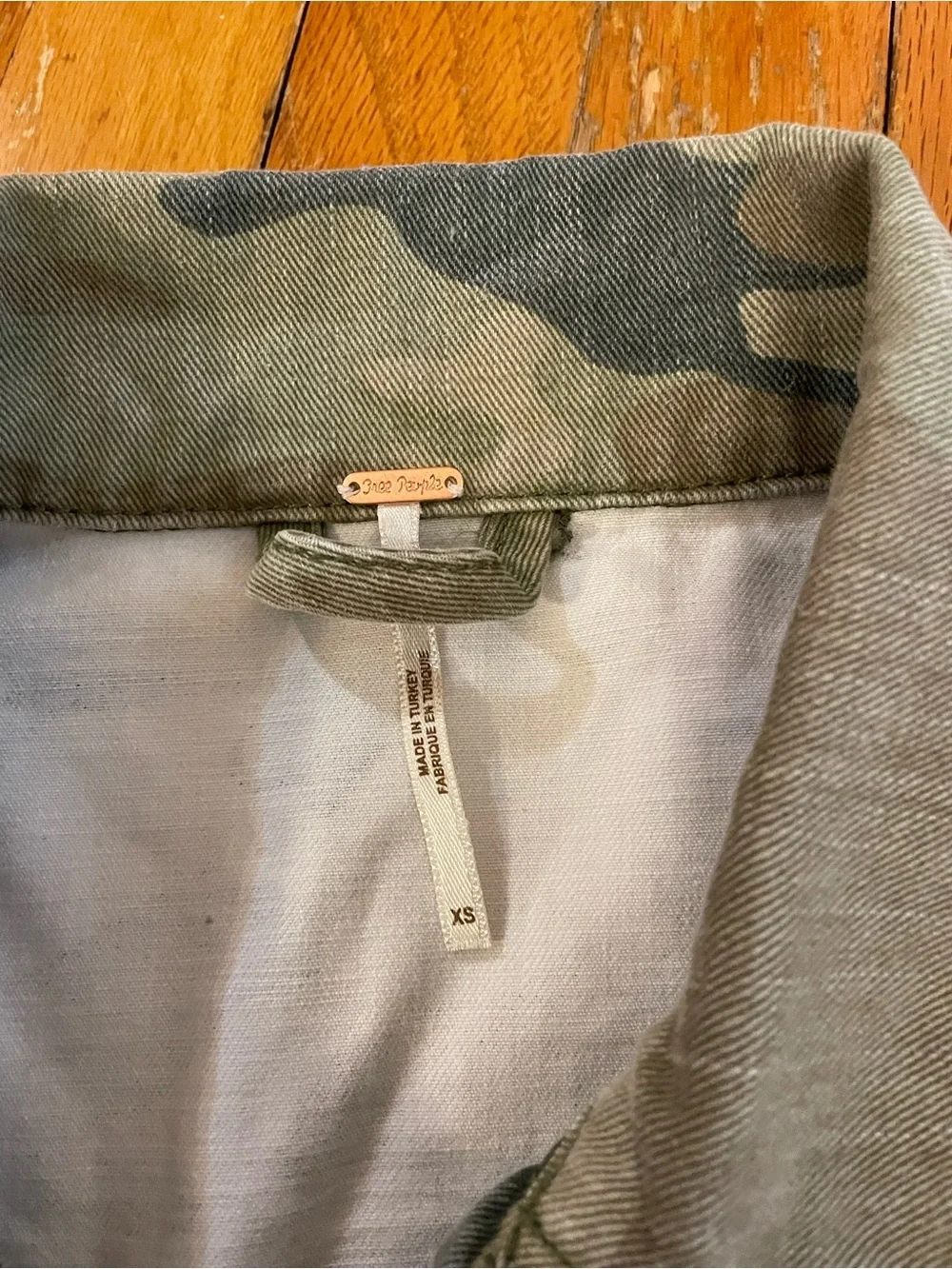 Free People Cropped Distressed Camo Jacket - Picture 3 of 4